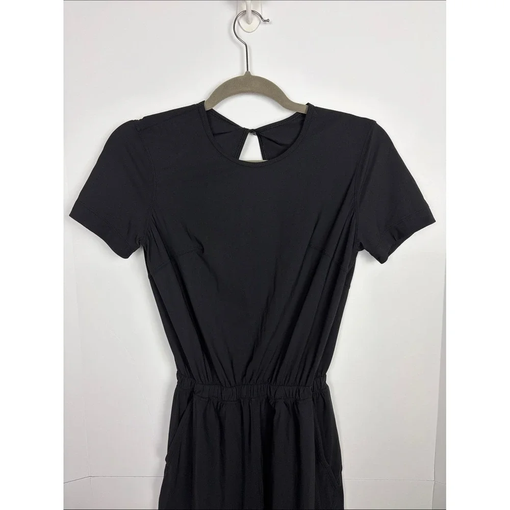 Lululemon Lightweight High-Neck Romper Black Size 2 Open Back Athletic One Piece